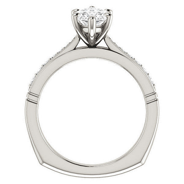 Marquise Moissanite Infinity Styled Solitaire Ring