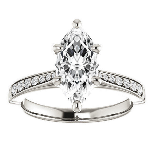 Marquise Moissanite Infinity Styled Solitaire Ring