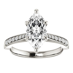 Marquise Moissanite Infinity Styled Solitaire Ring