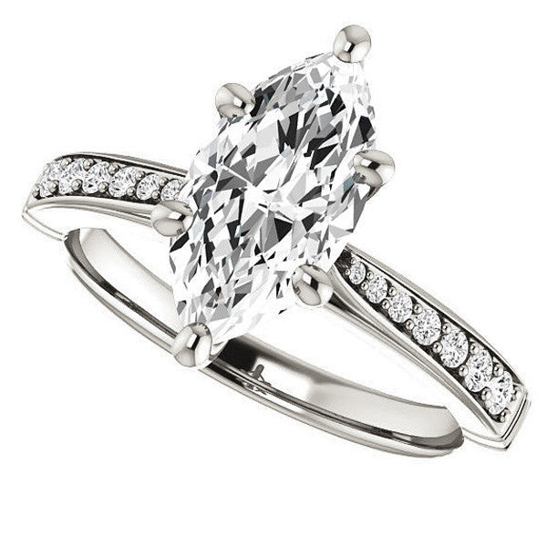 Marquise Moissanite Infinity Styled Solitaire Ring