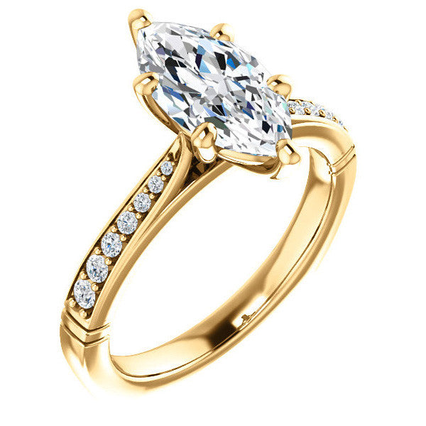Marquise Moissanite Infinity Styled Solitaire Ring