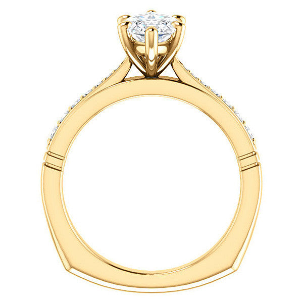 Marquise Moissanite Infinity Styled Solitaire Ring
