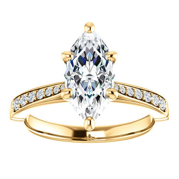 Marquise Moissanite Infinity Styled Solitaire Ring