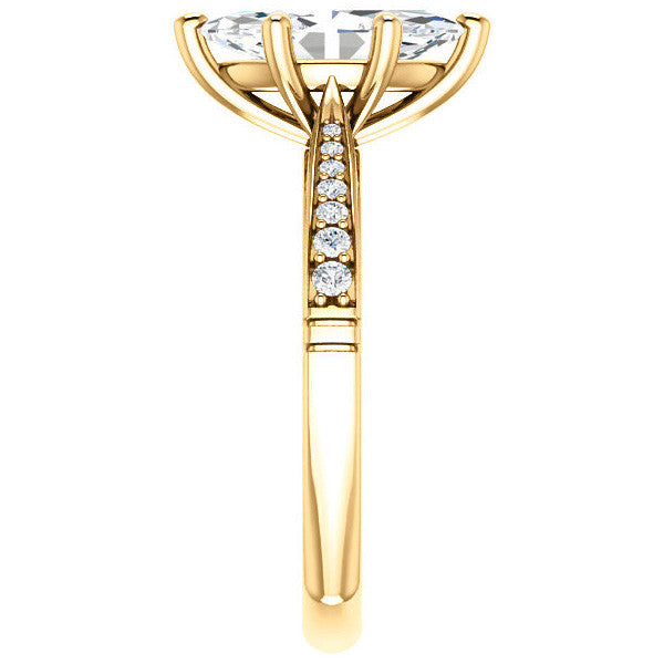 Marquise Moissanite Infinity Styled Solitaire Ring