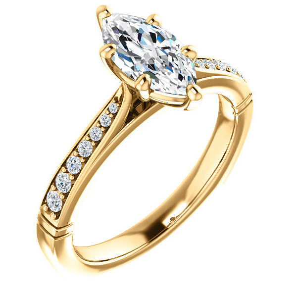 Marquise Moissanite Infinity Styled Solitaire Ring