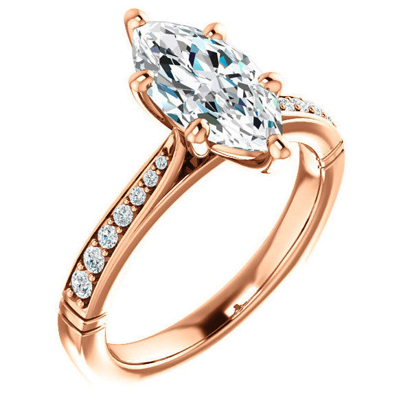 Marquise Moissanite Infinity Styled Solitaire Ring