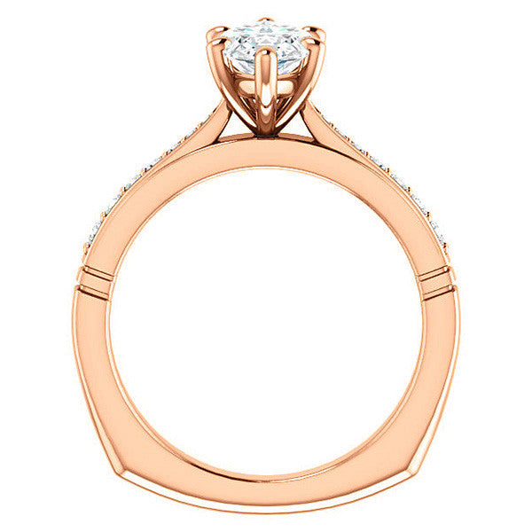 Marquise Moissanite Infinity Styled Solitaire Ring