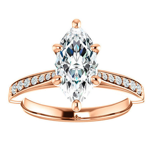 Marquise Moissanite Infinity Styled Solitaire Ring