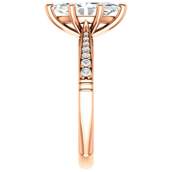 Marquise Moissanite Infinity Styled Solitaire Ring