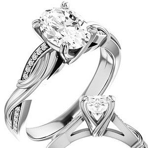 Oval Infinity Accent Engagement Ring