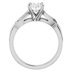 Oval Infinity Accent Engagement Ring