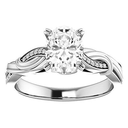 Oval Infinity Accent Engagement Ring