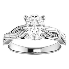 Oval Infinity Accent Engagement Ring