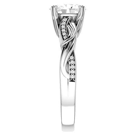 Oval Infinity Accent Engagement Ring