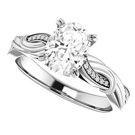 Oval Infinity Accent Engagement Ring