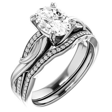 Oval Infinity Accent Engagement Ring