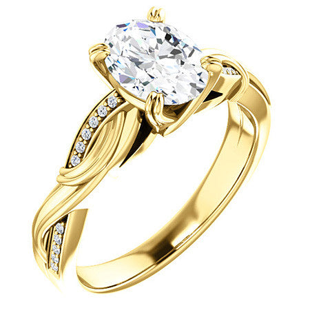 Oval Infinity Accent Engagement Ring