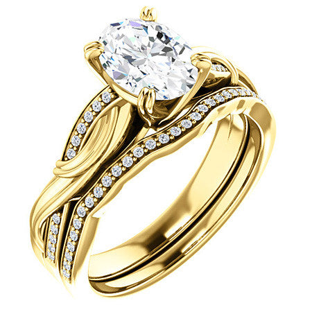 Oval Infinity Accent Engagement Ring