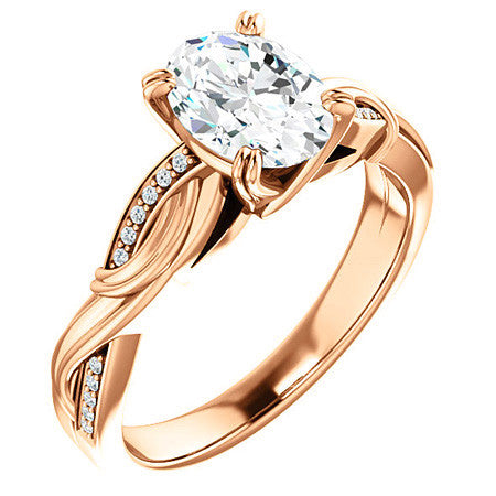 Oval Infinity Accent Engagement Ring
