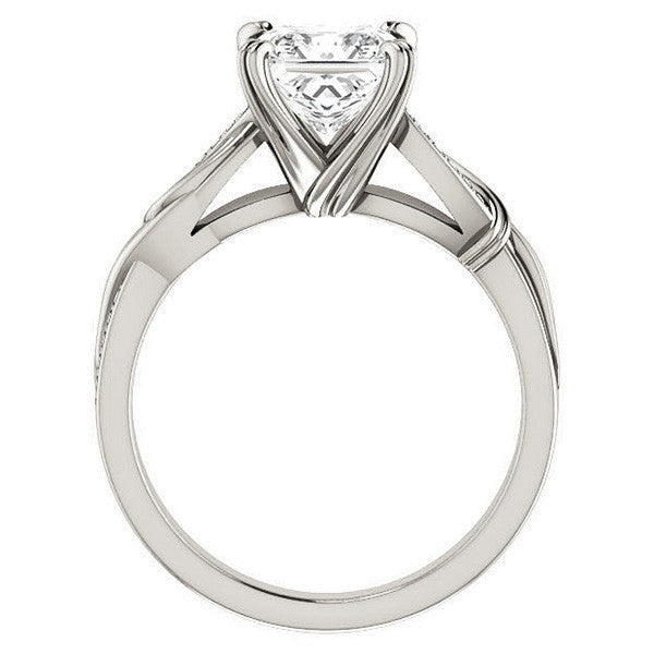 Princess cut Infinity Accent Engagement Ring