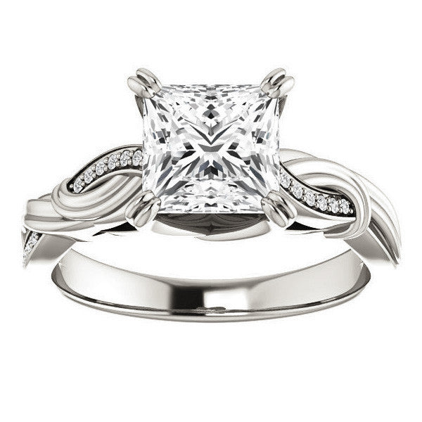 Princess cut Infinity Accent Engagement Ring