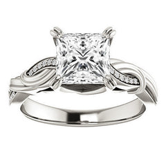 Princess cut Infinity Accent Engagement Ring
