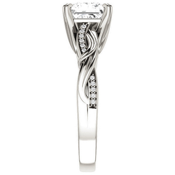 Princess cut Infinity Accent Engagement Ring