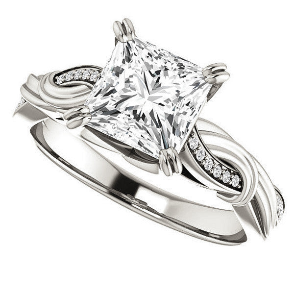 Princess cut Infinity Accent Engagement Ring