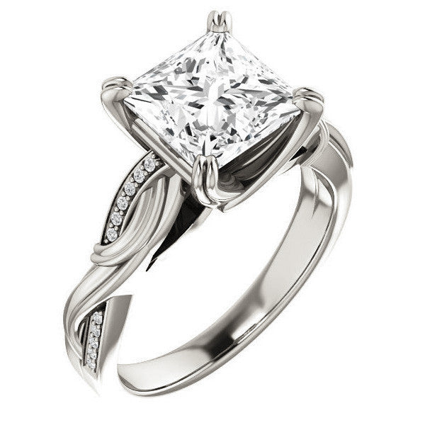 Princess cut Infinity Accent Engagement Ring