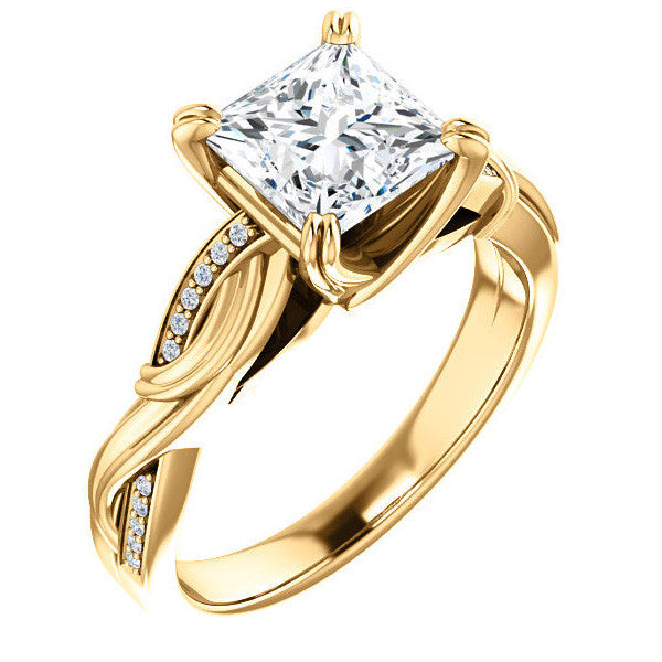 Princess cut Infinity Accent Engagement Ring