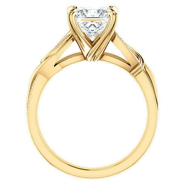 Princess cut Infinity Accent Engagement Ring