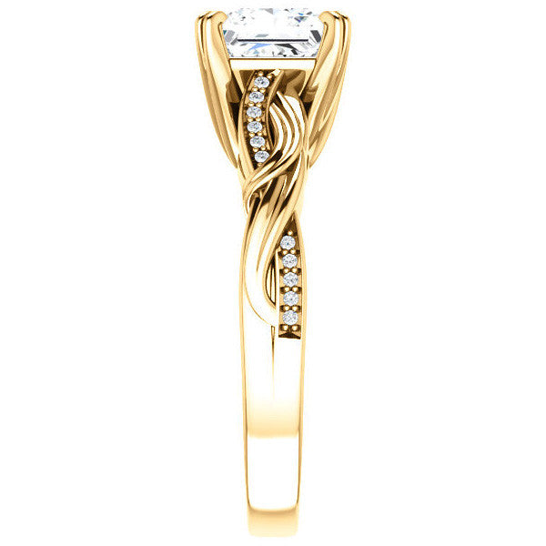 Princess cut Infinity Accent Engagement Ring