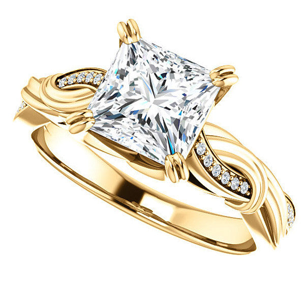 Princess cut Infinity Accent Engagement Ring