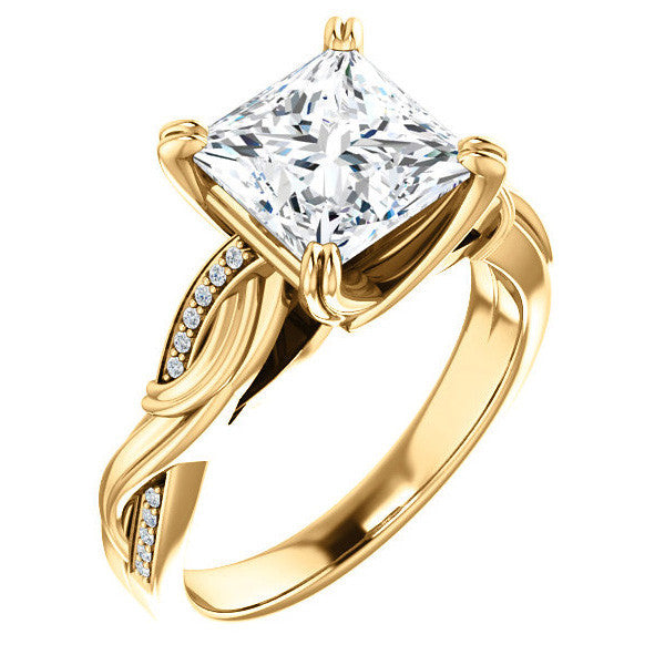 Princess cut Infinity Accent Engagement Ring