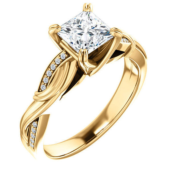 Princess cut Infinity Accent Engagement Ring