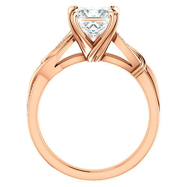 Princess cut Infinity Accent Engagement Ring