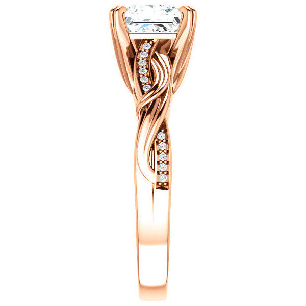 Princess cut Infinity Accent Engagement Ring