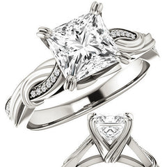 Princess cut Infinity Accent Engagement Ring