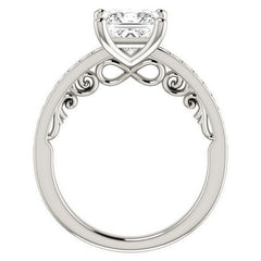 Princess cut Infinity Design Engagement Ring