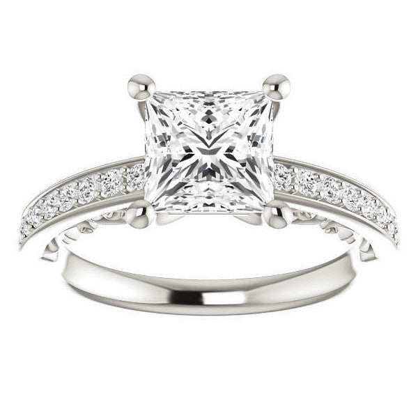 Princess cut Infinity Design Engagement Ring