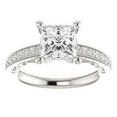 Princess cut Infinity Design Engagement Ring