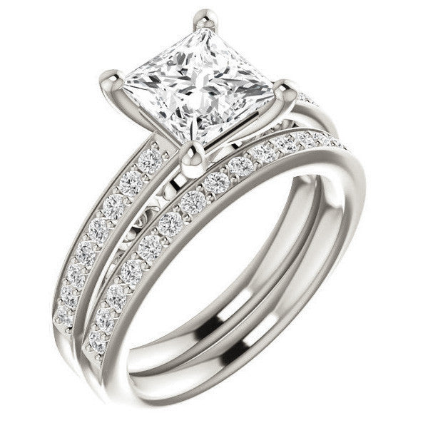 Princess cut Infinity Design Engagement Ring