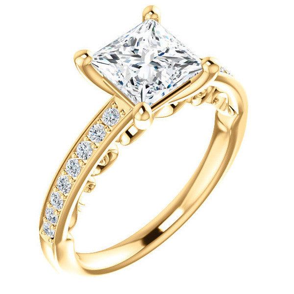 Princess cut Infinity Design Engagement Ring