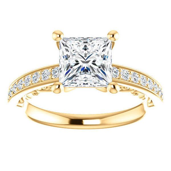 Princess cut Infinity Design Engagement Ring
