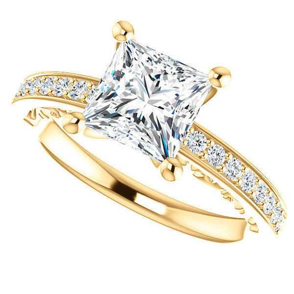 Princess cut Infinity Design Engagement Ring