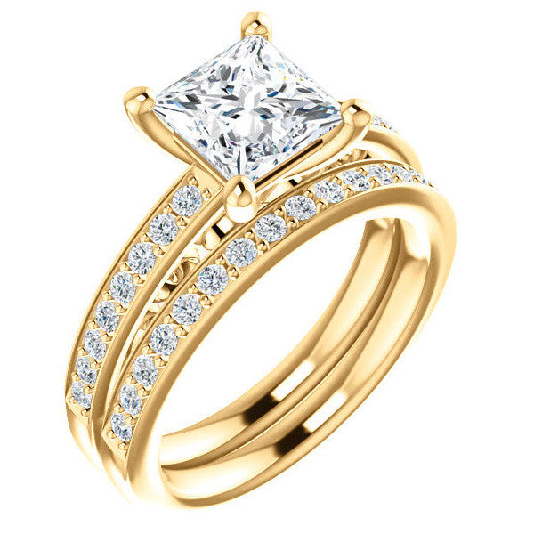 Princess cut Infinity Design Engagement Ring