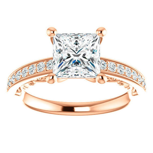 Princess cut Infinity Design Engagement Ring