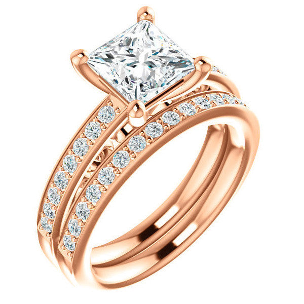 Princess cut Infinity Design Engagement Ring