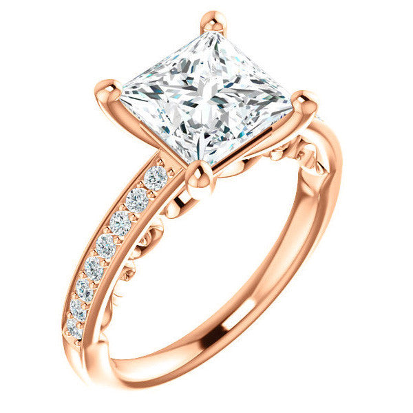 Princess cut Infinity Design Engagement Ring