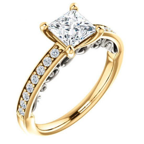 Princess cut Infinity Design Engagement Ring